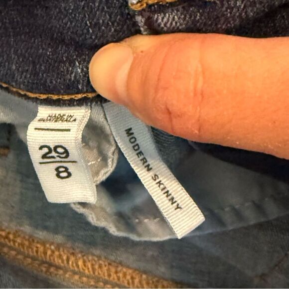 Ann Taylor LOFT Modern Skinny Cuffed Jeans Pants in Blue Wash Size 29/8 - Picture 7 of 9